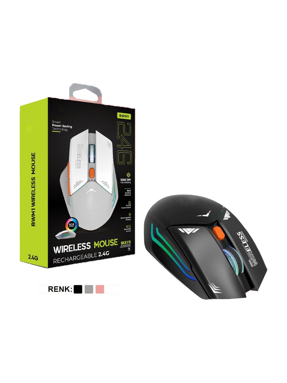 Blic Wireless Mouse Renkli Bwm1
