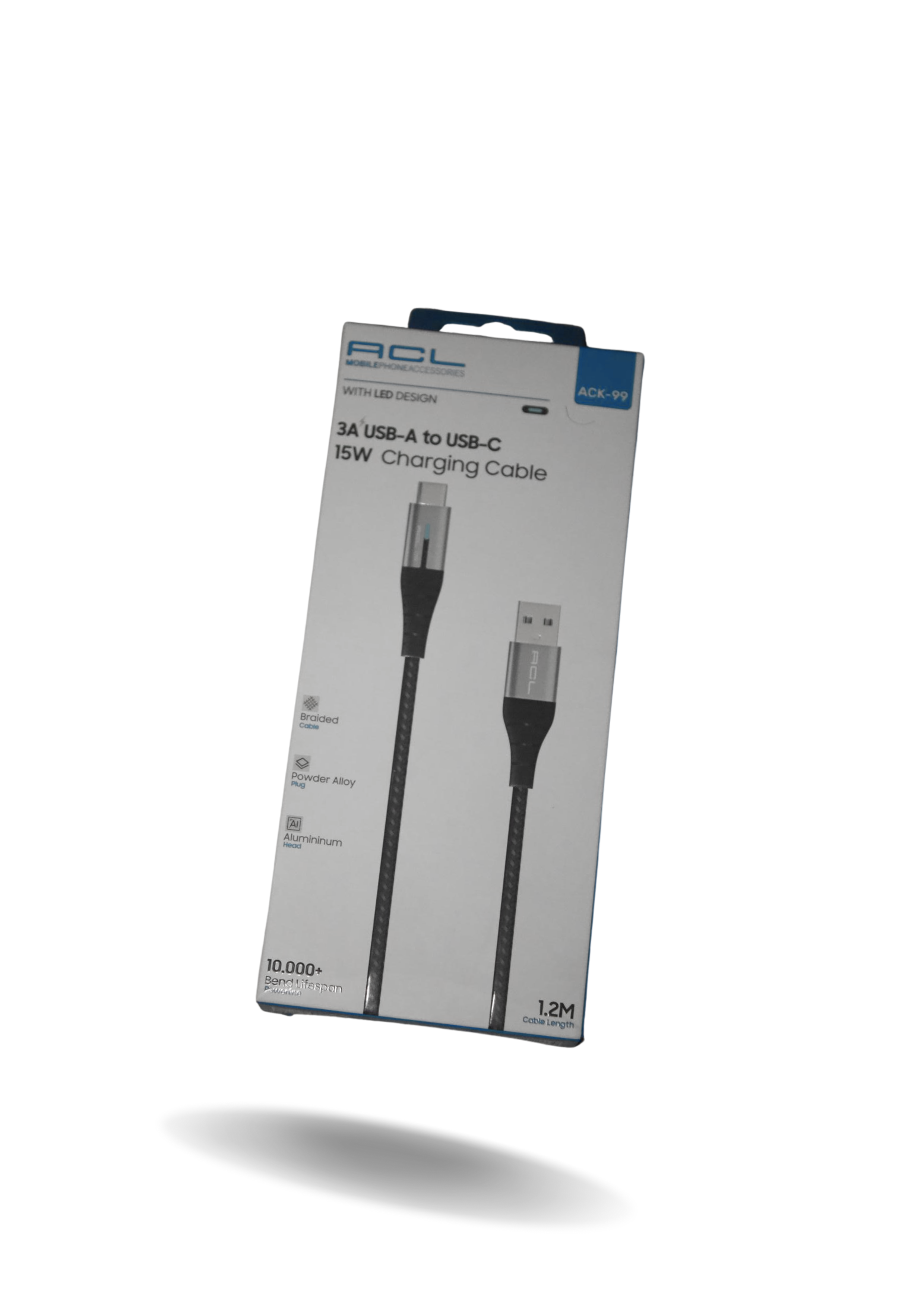 Acl Apple  Uyumlu Hızlı Usb-A To Usb-C Sarj Kablosu 15W - 1.2m Ledli