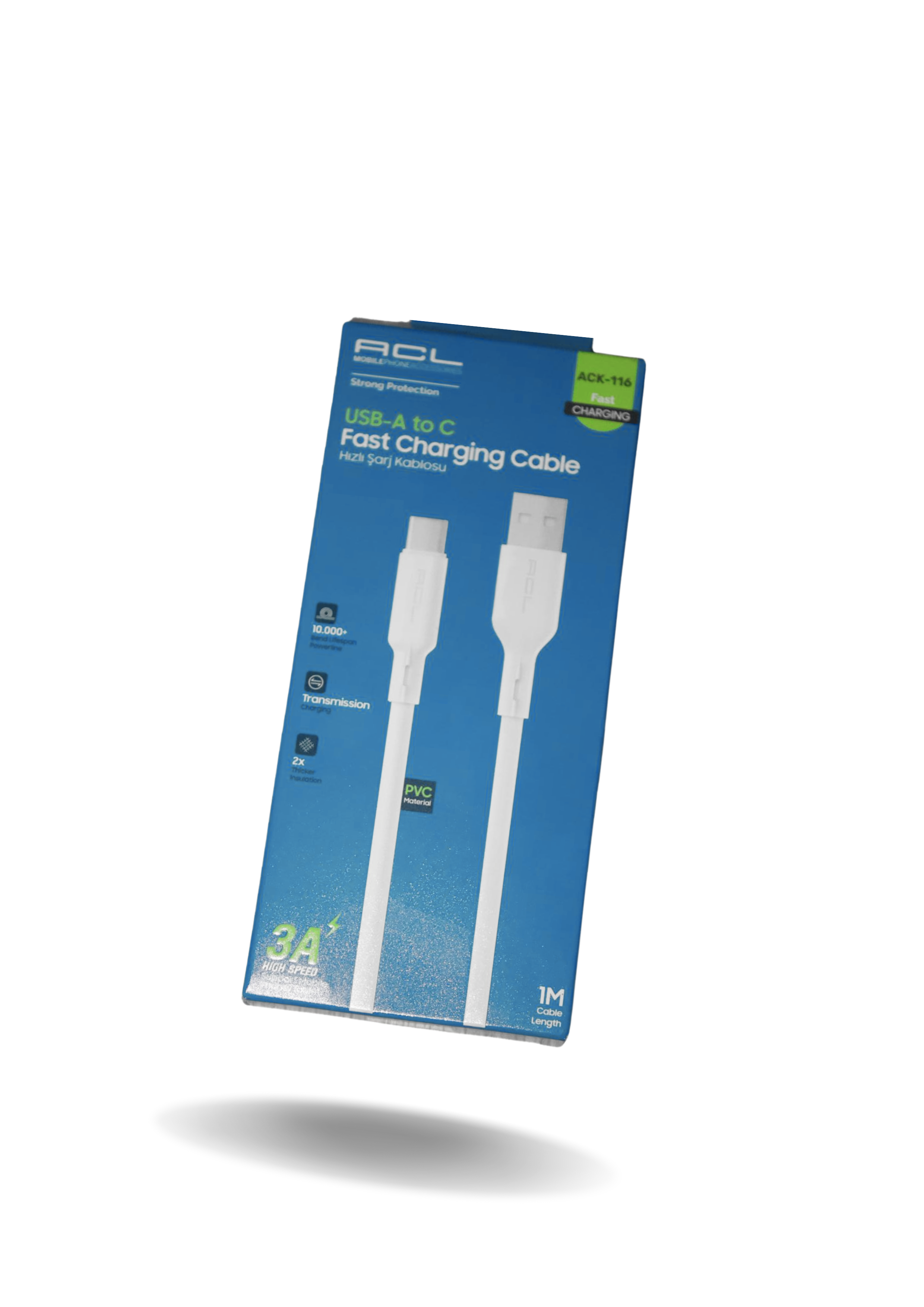 Acl ACK-116 3A Hızlı Şarj Kablosu | Usb-A To Type-C | 1 Metre | Dayanıklı Pvc Malzeme