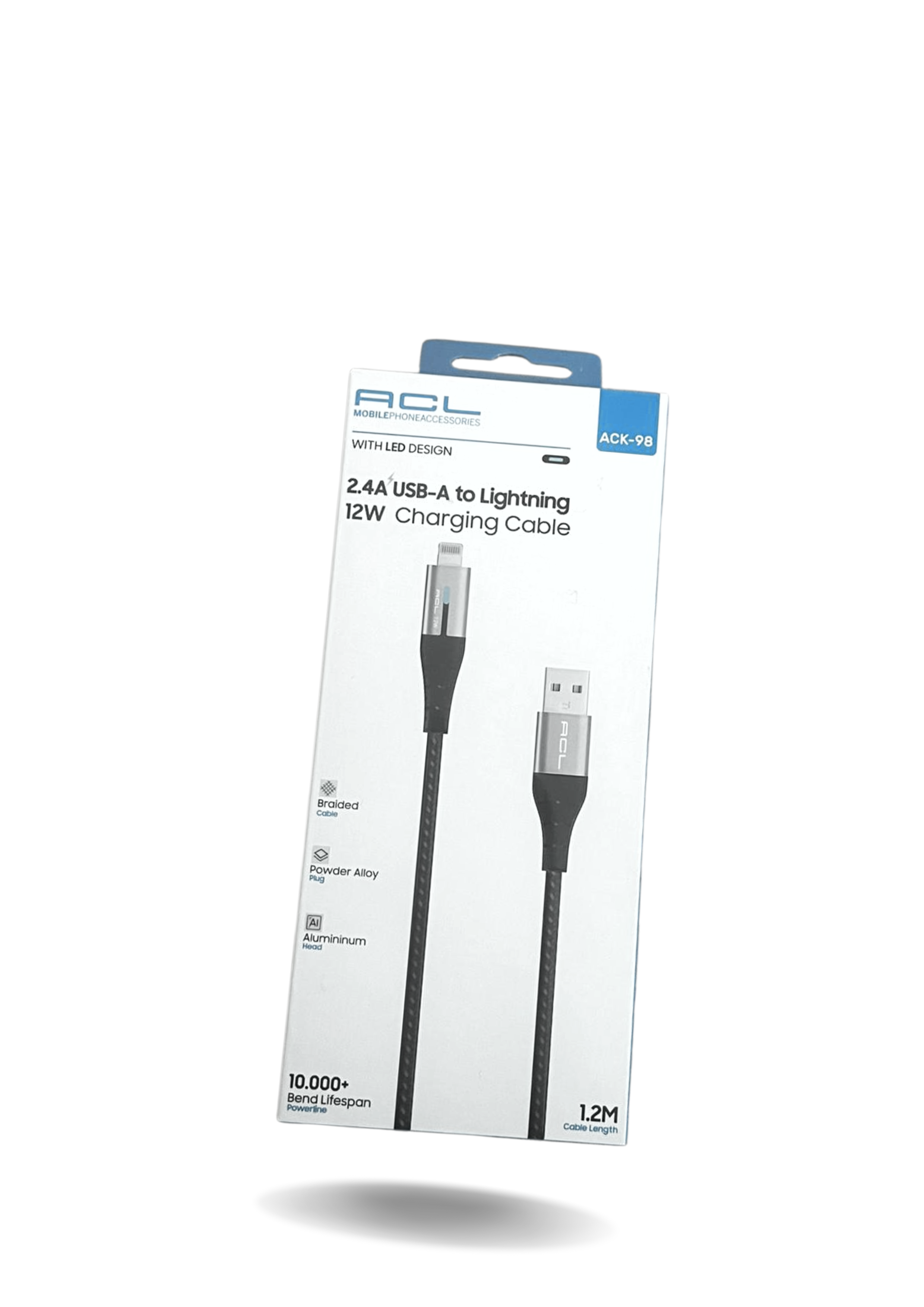 Acl 2.4A Apple  Uyumlu Hızlı USB Lightning Sarj Kablosu 12W - 1.2m Ledli